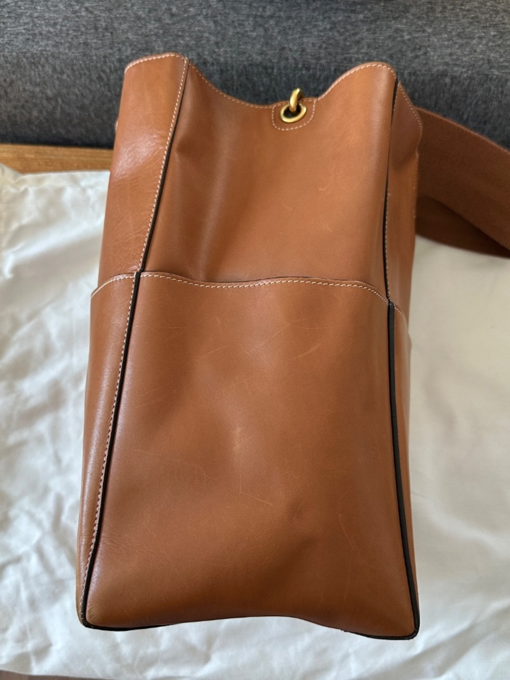 Céline Seau Sangle brown leather 2015 Phoebe Philo - Picture 9 of 16